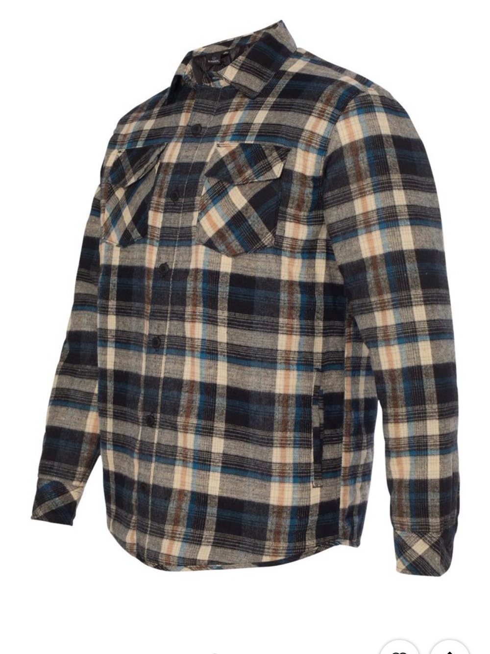 Men's RakAdx Dutton Quilted Flannel Plaid Button-Up Shirt Jacket